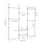 SoBuy Adjustable Walk-in Wardrobe 311x37x295 cm KLS04-II-HG